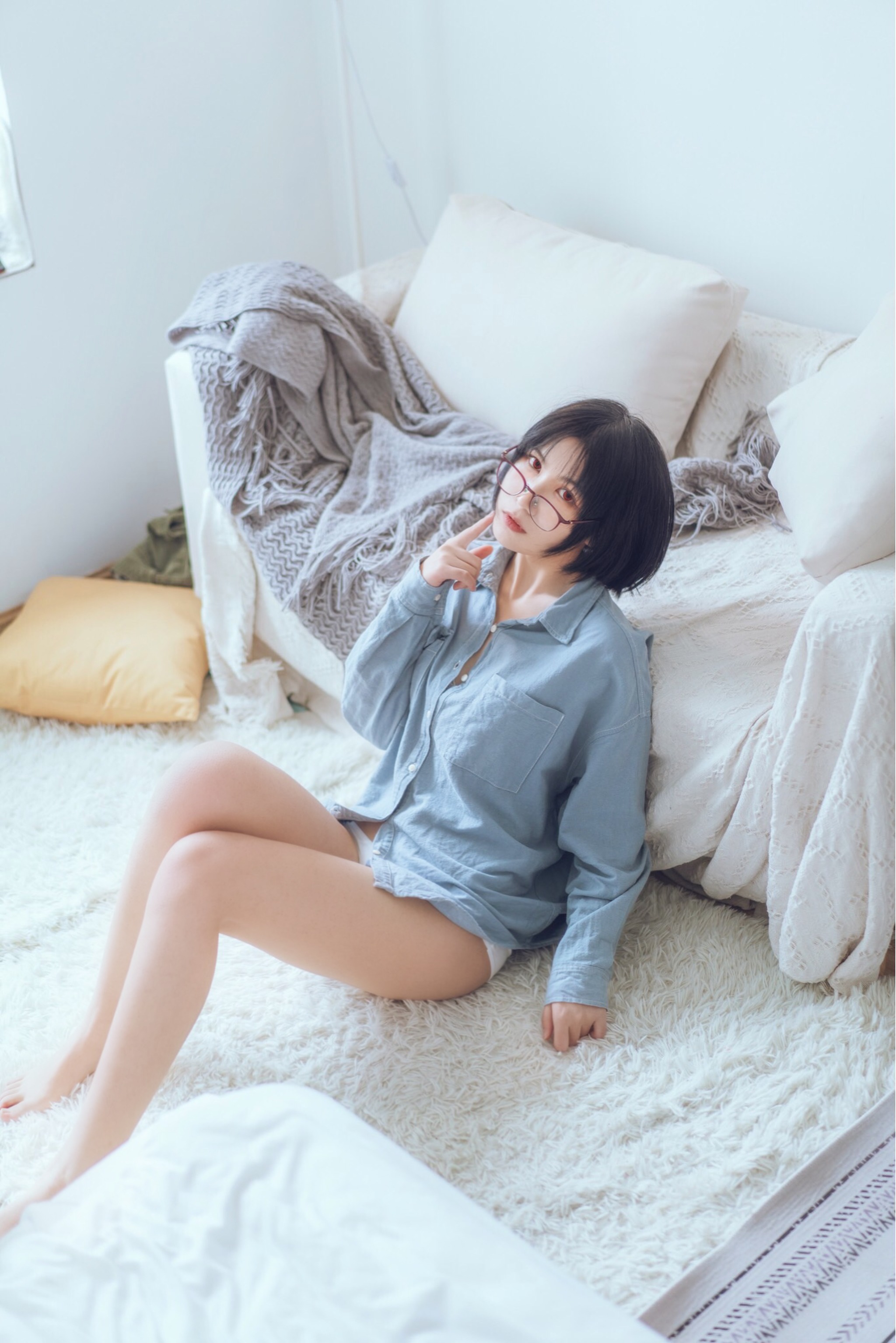 图片[1]-逐月 – NO.028 Su  蓝色衬衫发布 [22P]-XikXak